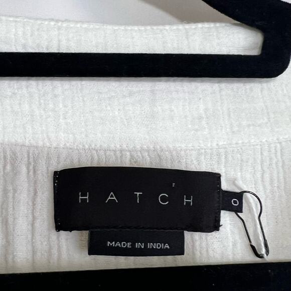 Hatch The Carolina Short Sleeve V Neck Cotton Maternity Dress White Women Size 0 - Picture 6 of 7